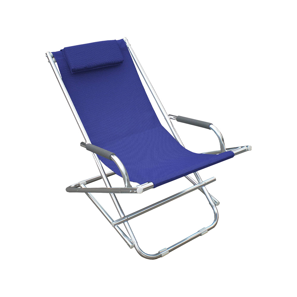 Sedia sdraio in alluminio 99x60x73 cm - poggiatesta e braccioli imbottiti.