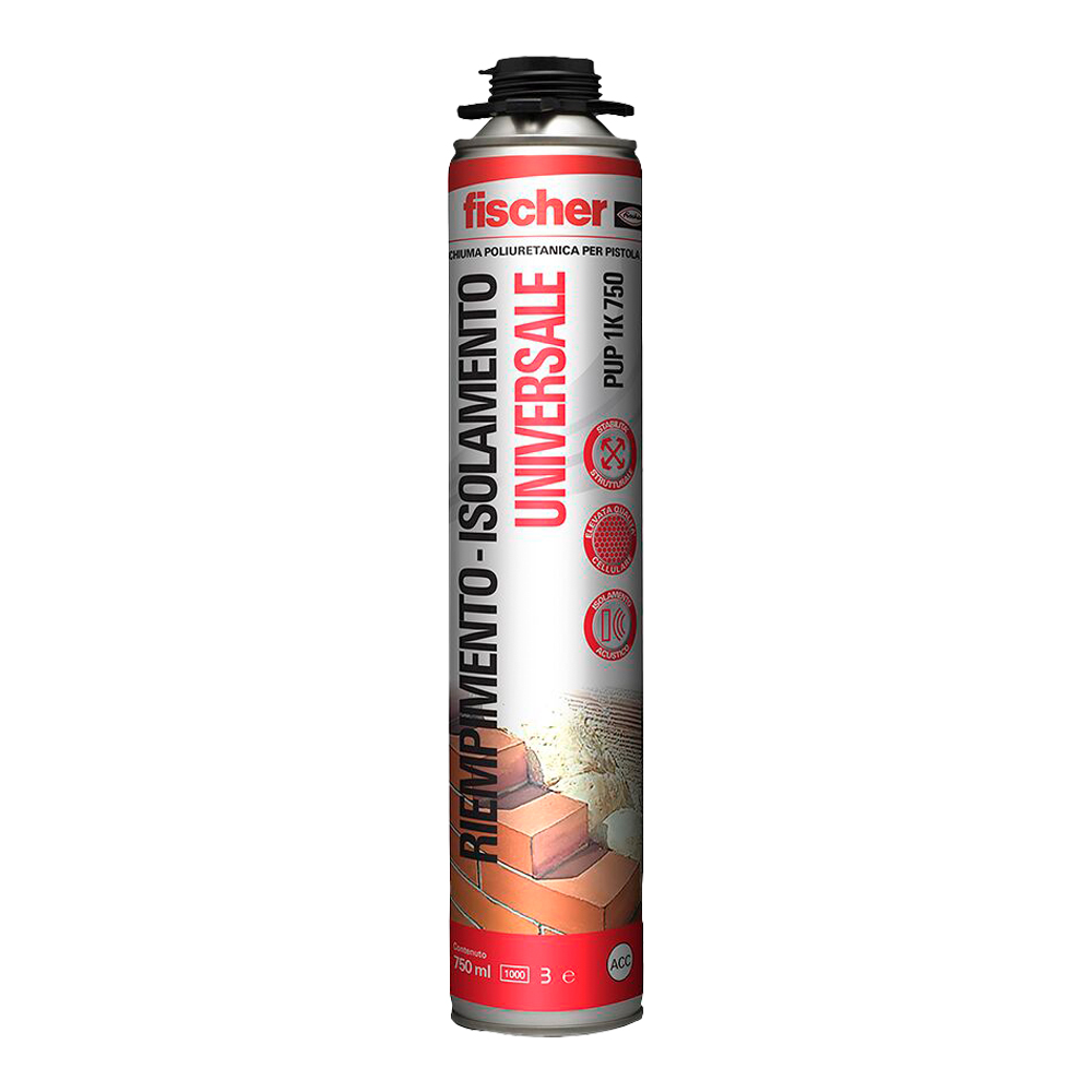 Schiuma poliuretanica universale per pistola pu 1k-750 fischer 750 ml.