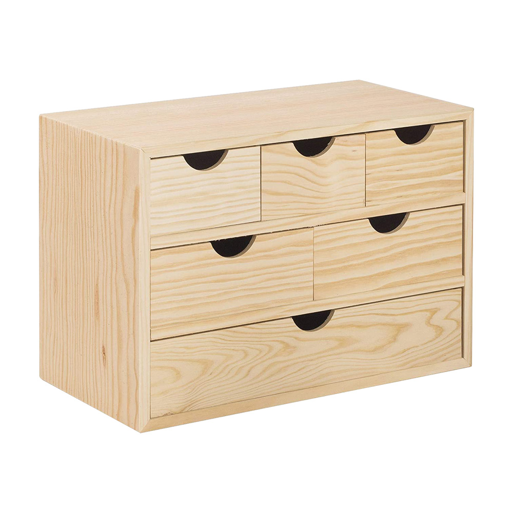 Mini cassettiera in legno a 6 cassetti ferliving - 40x20x28h cm.