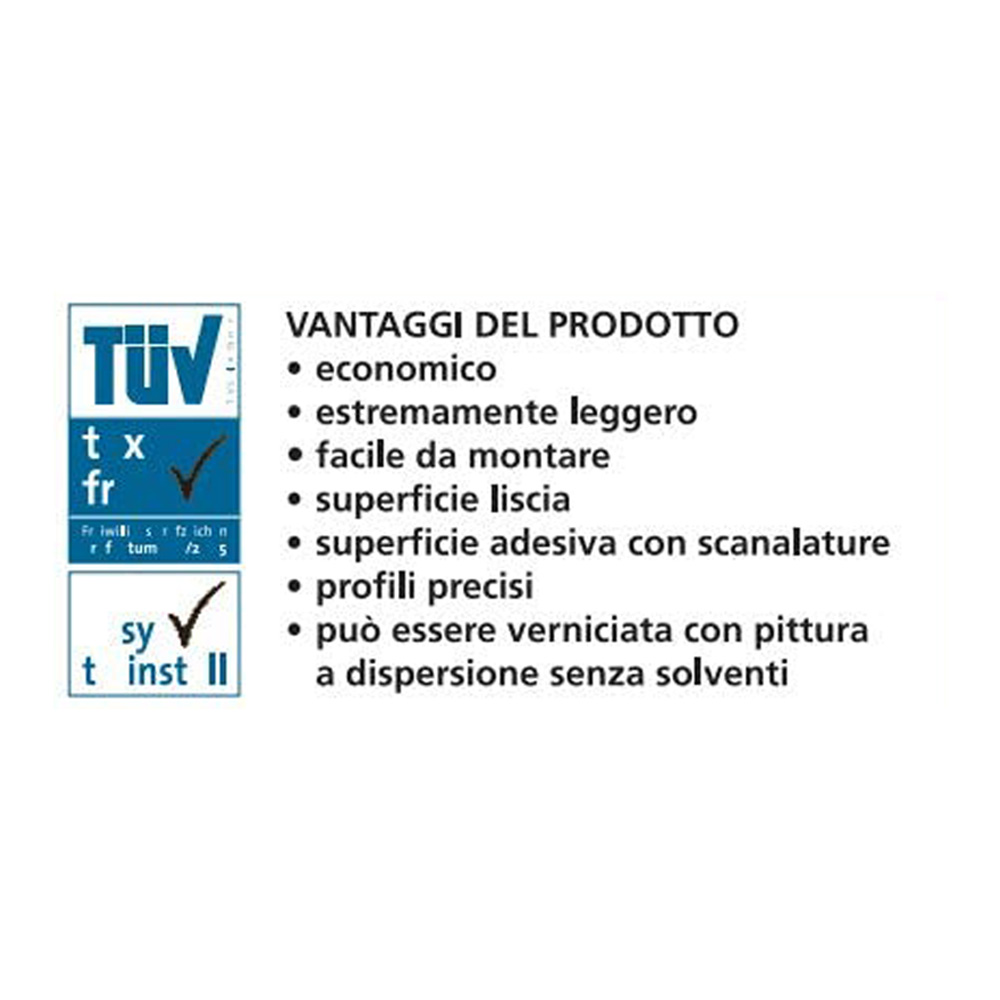 Cornice in Polistirene Estruso B5 35 x 35 mm DECOSA - 2 Metri Lineari