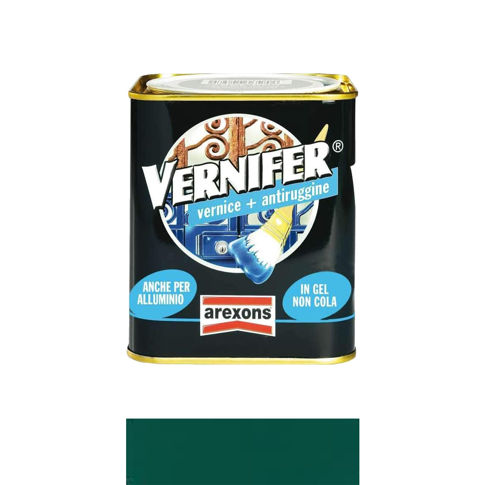 Smalto antiruggine vernifer in gel 2 lt arexons - verde smeraldo brillante.