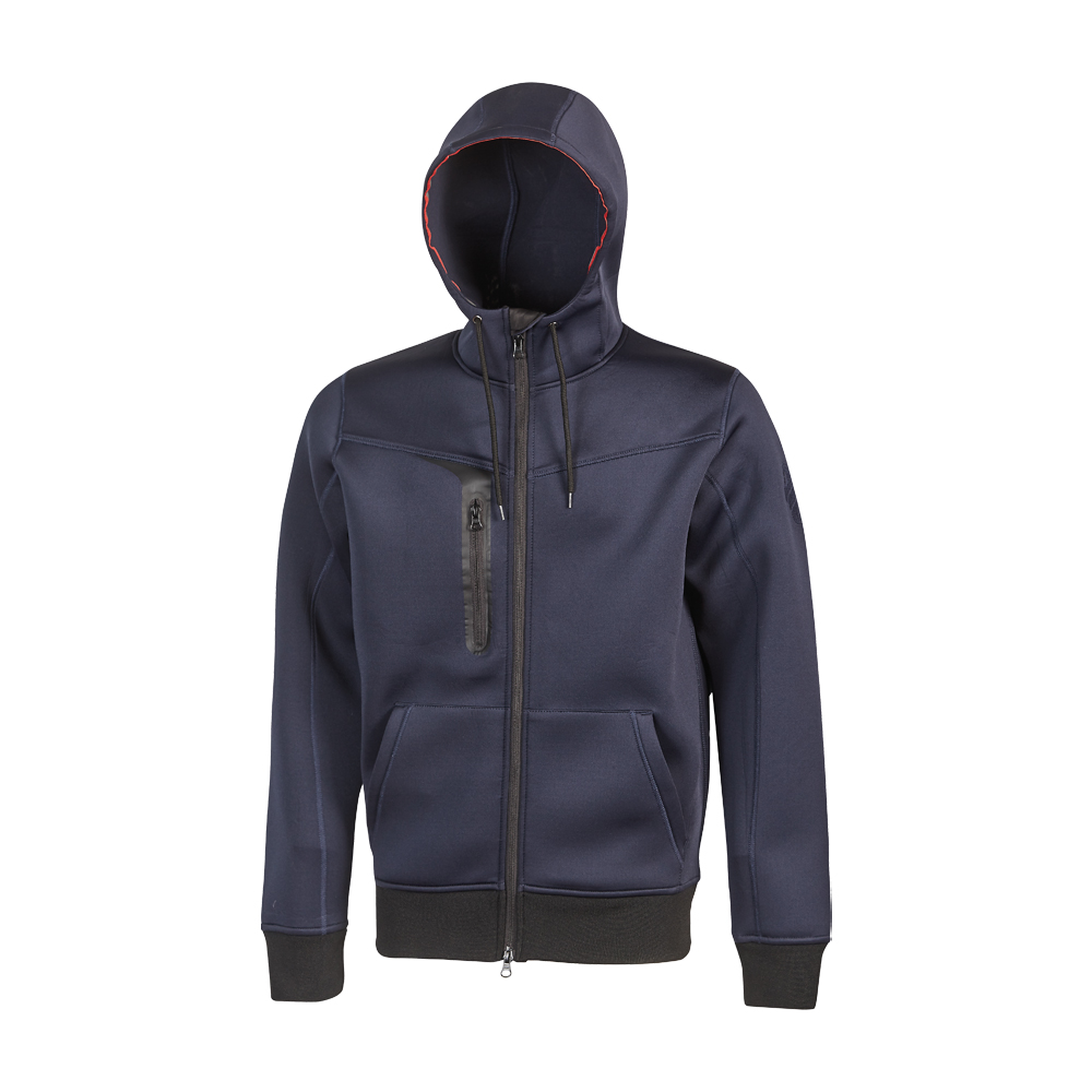 Felpa full zip con cappuccio performance tasty deep blue u-power - taglia xl.